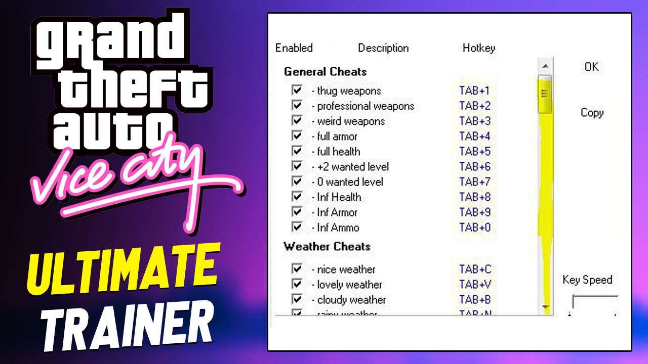 ultimate vice city cheat codes