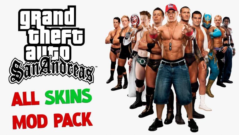 GTA San Andreas wwe Fighting With All Skins Mod Pack